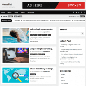 Free Magazine WordPress Theme - Newslist